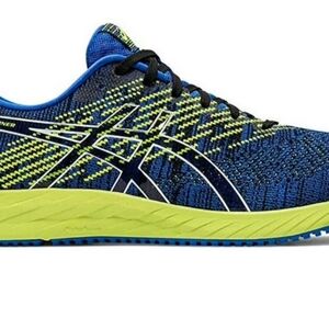 ASICS Men's Gel Blue and Neon Green Trainer Athletic Shoes 12.5
